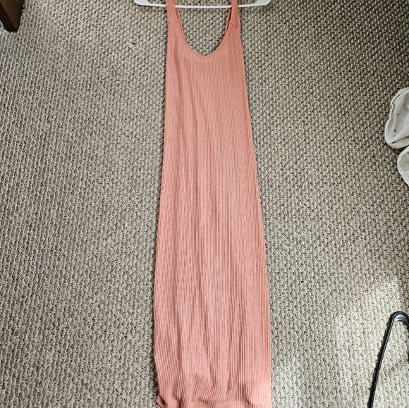 Oneill aquaria ribbed v neck midi dress medium slit - Picture 4 of 8